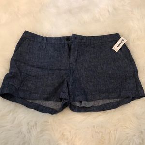 Dark blue denim shorts